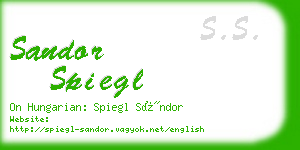 sandor spiegl business card